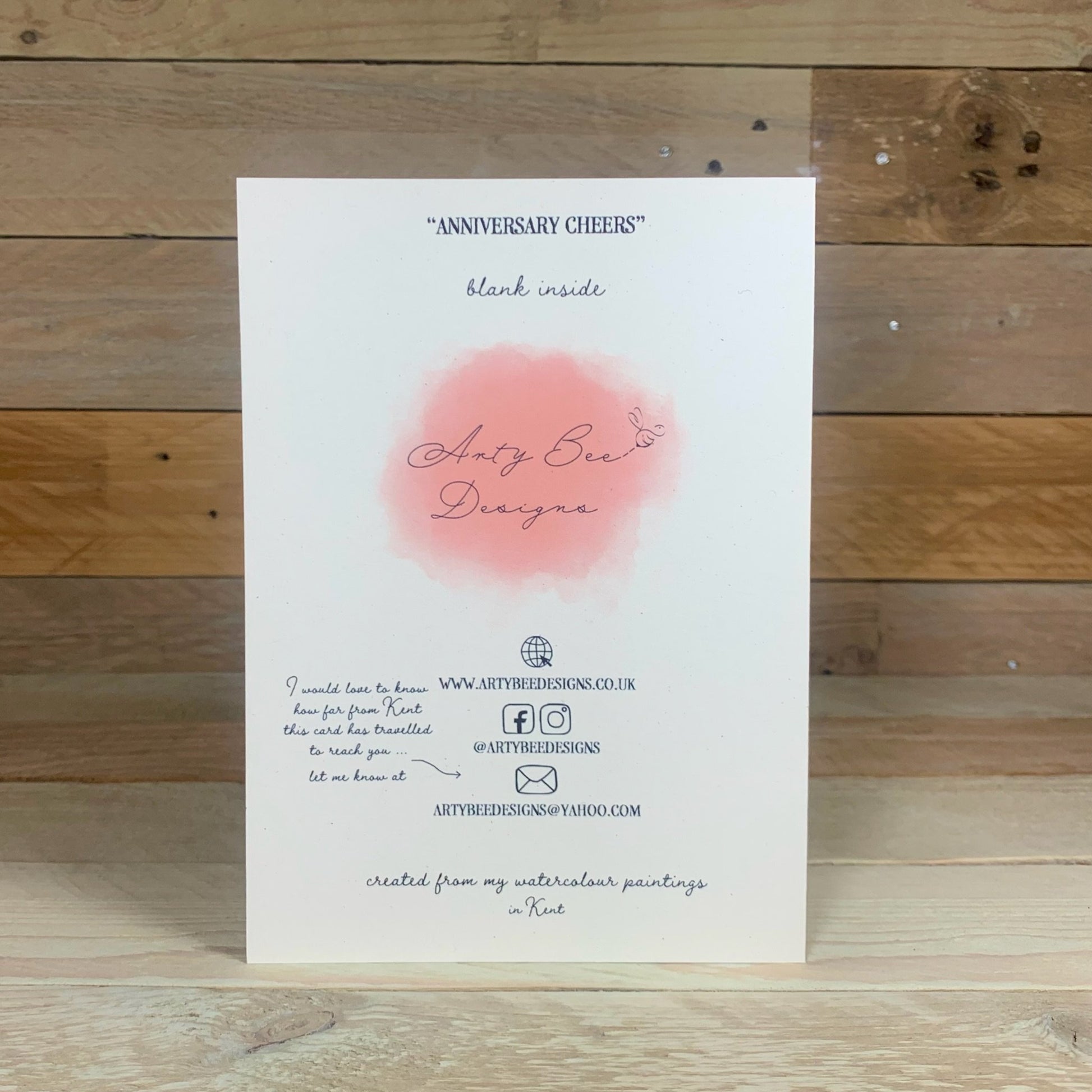 Anniversary Champagne Card - Arty Bee Designs 