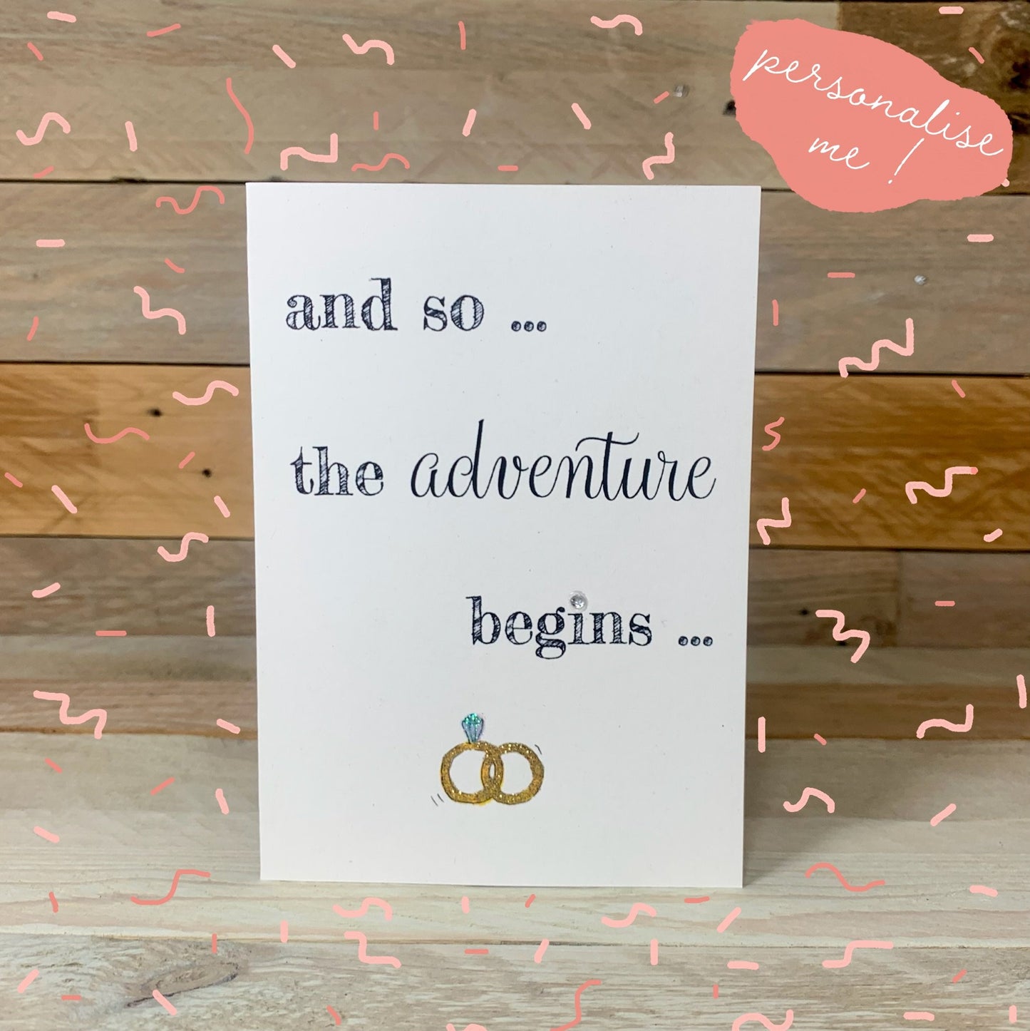 So the adventure begins Engagement Notelet - Arty Bee Designs 