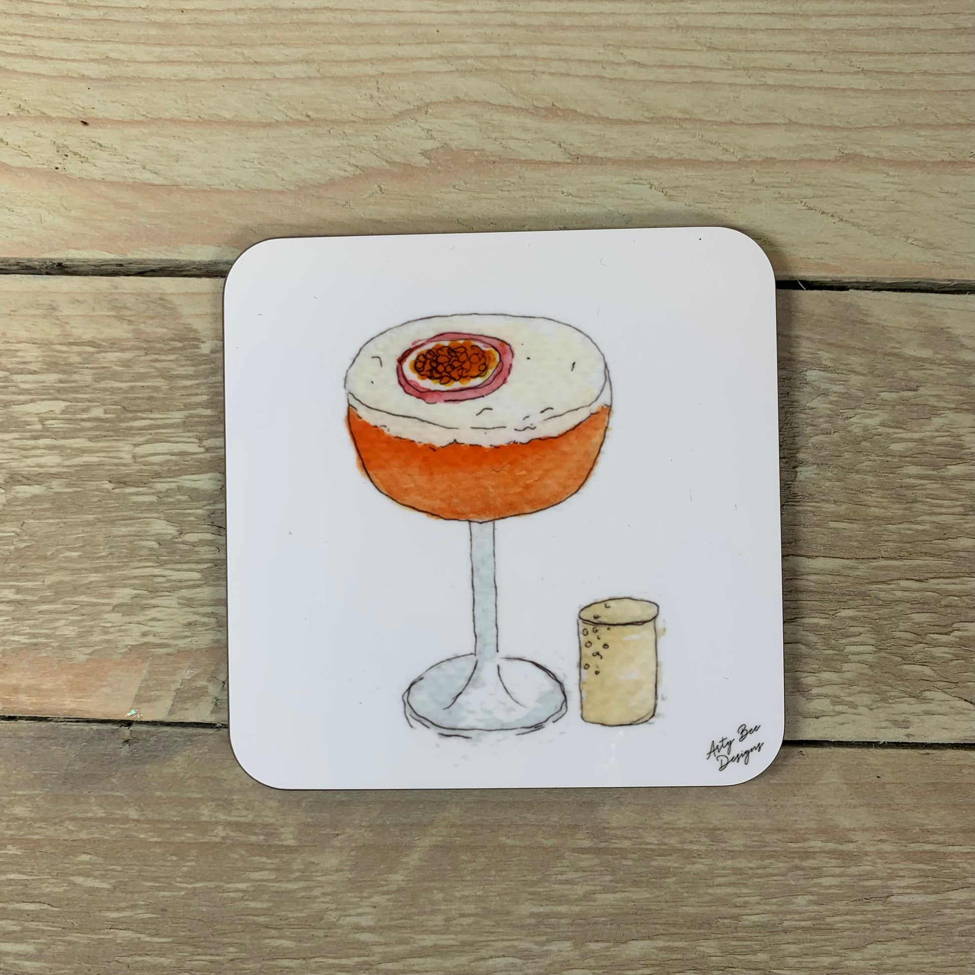 Passionfruit Martini Coaster - Arty Bee Designs 