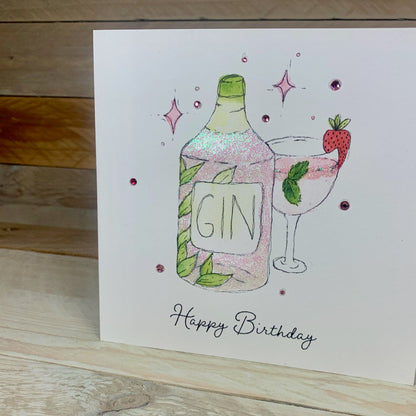 Gin Birthday Card - Arty Bee Designs 