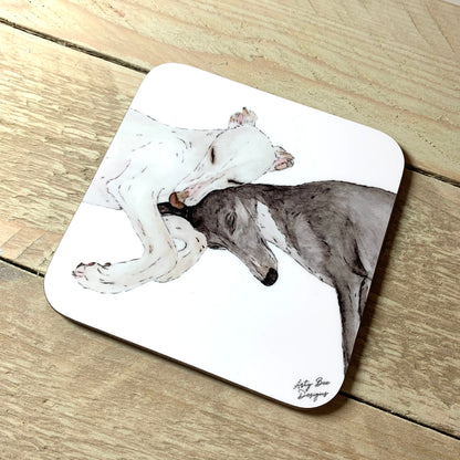 Snuggles Whippet Dog Coaster
