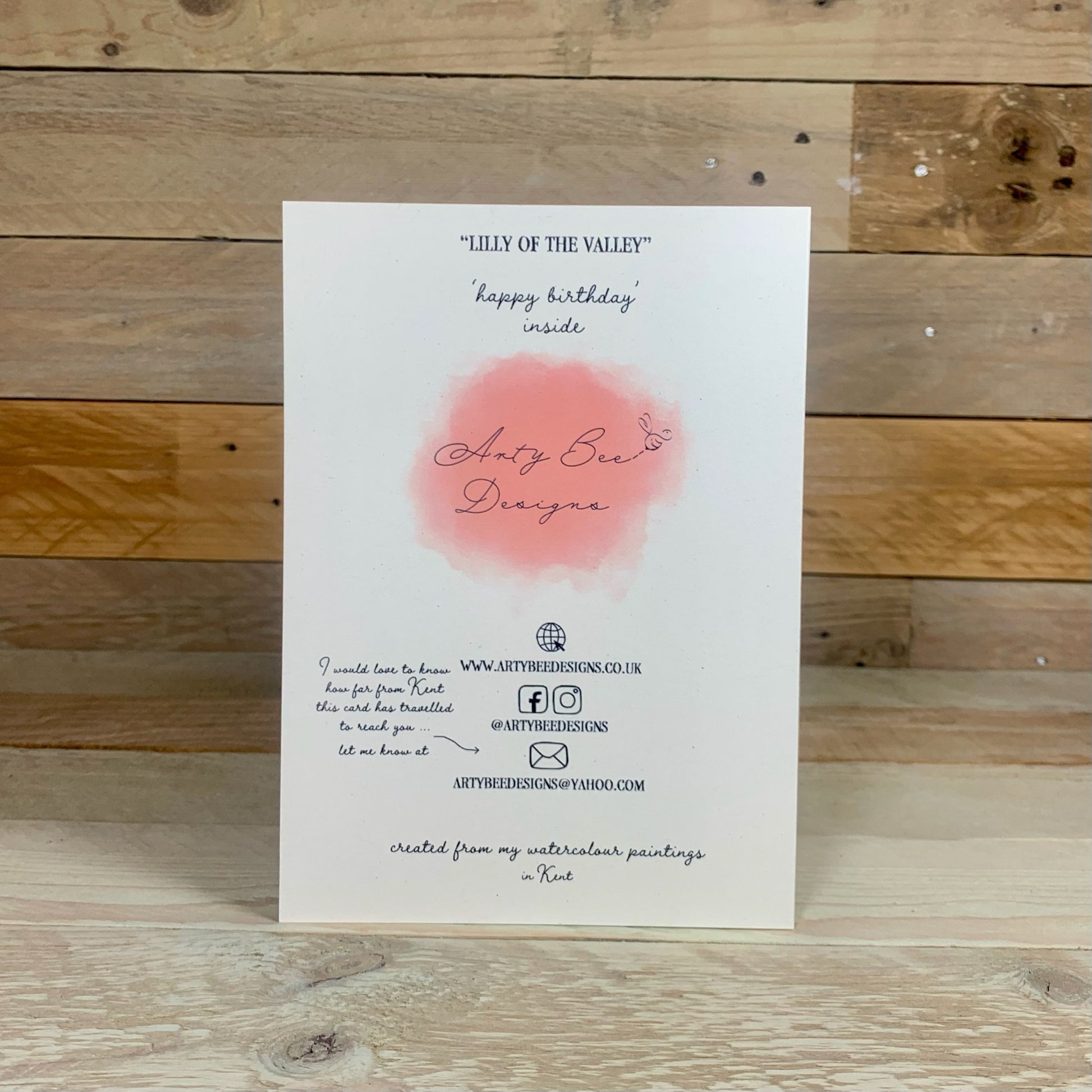Lilly of the Valley Birthday Card - Arty Bee Designs 