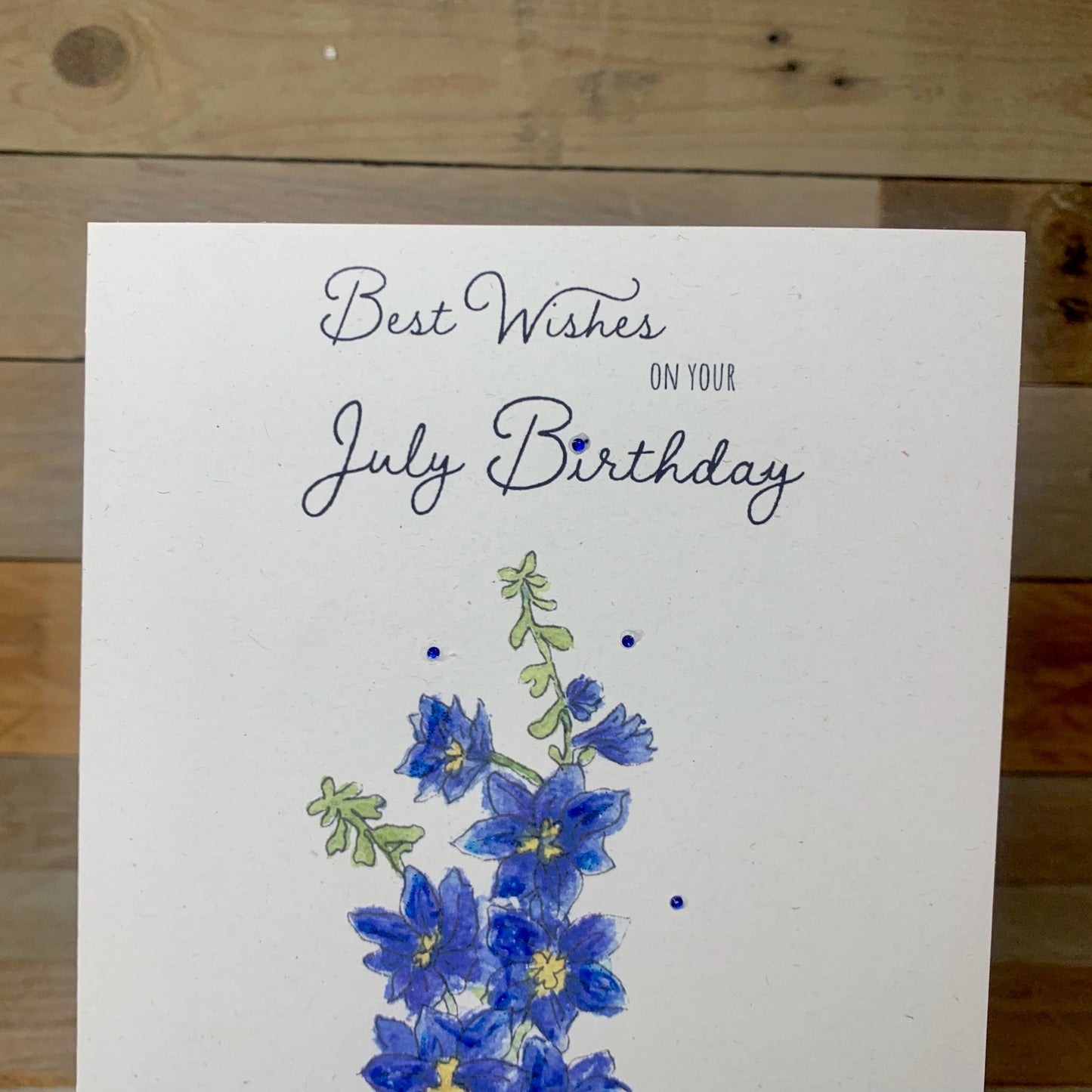 July / Delphinium Birth Flower card - Arty Bee Designs 