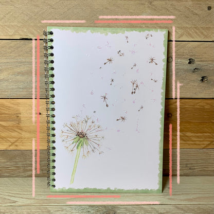 Dandelion Wire Bound A5 Notebook - Arty Bee Designs 
