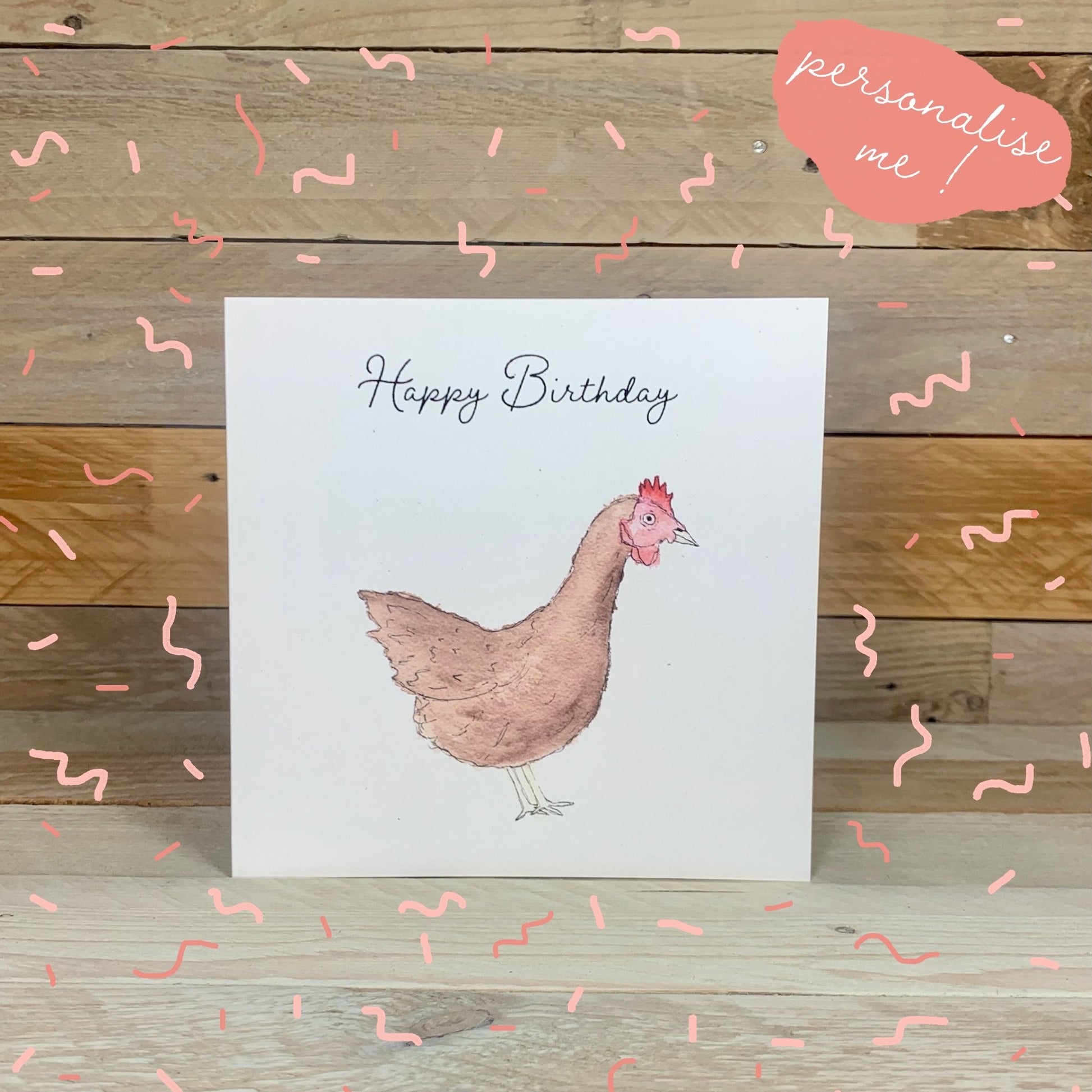 Rosie the red Hen Birthday Card - Arty Bee Designs 