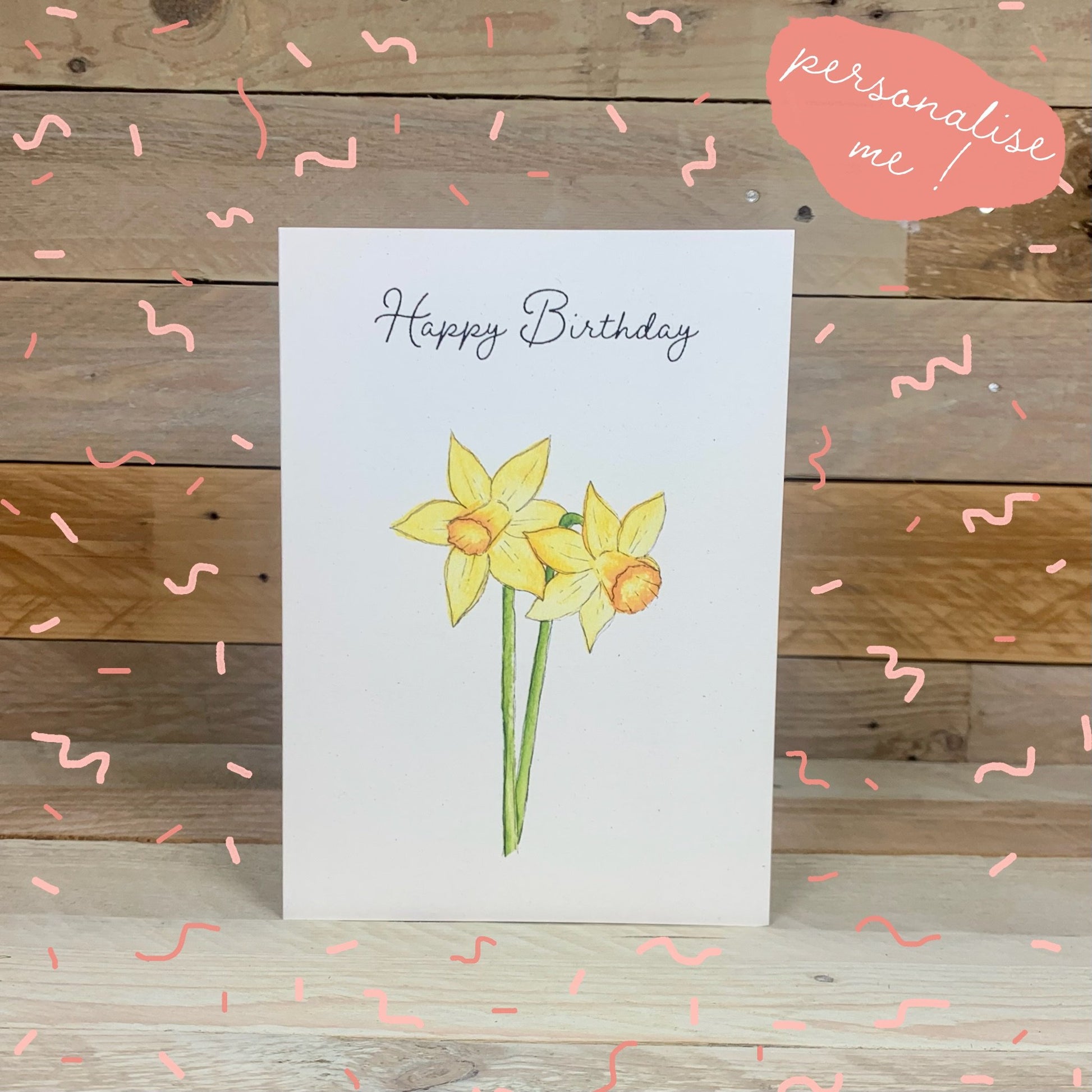 Daffodil Birthday Card - Arty Bee Designs 