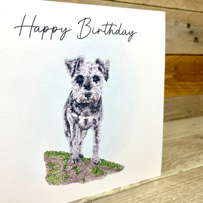 Hetti the Schnauzer Birthday Card