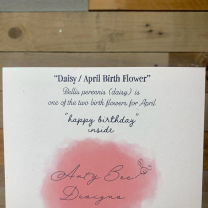 April / Daisy Birth Flower Card - Arty Bee Designs 