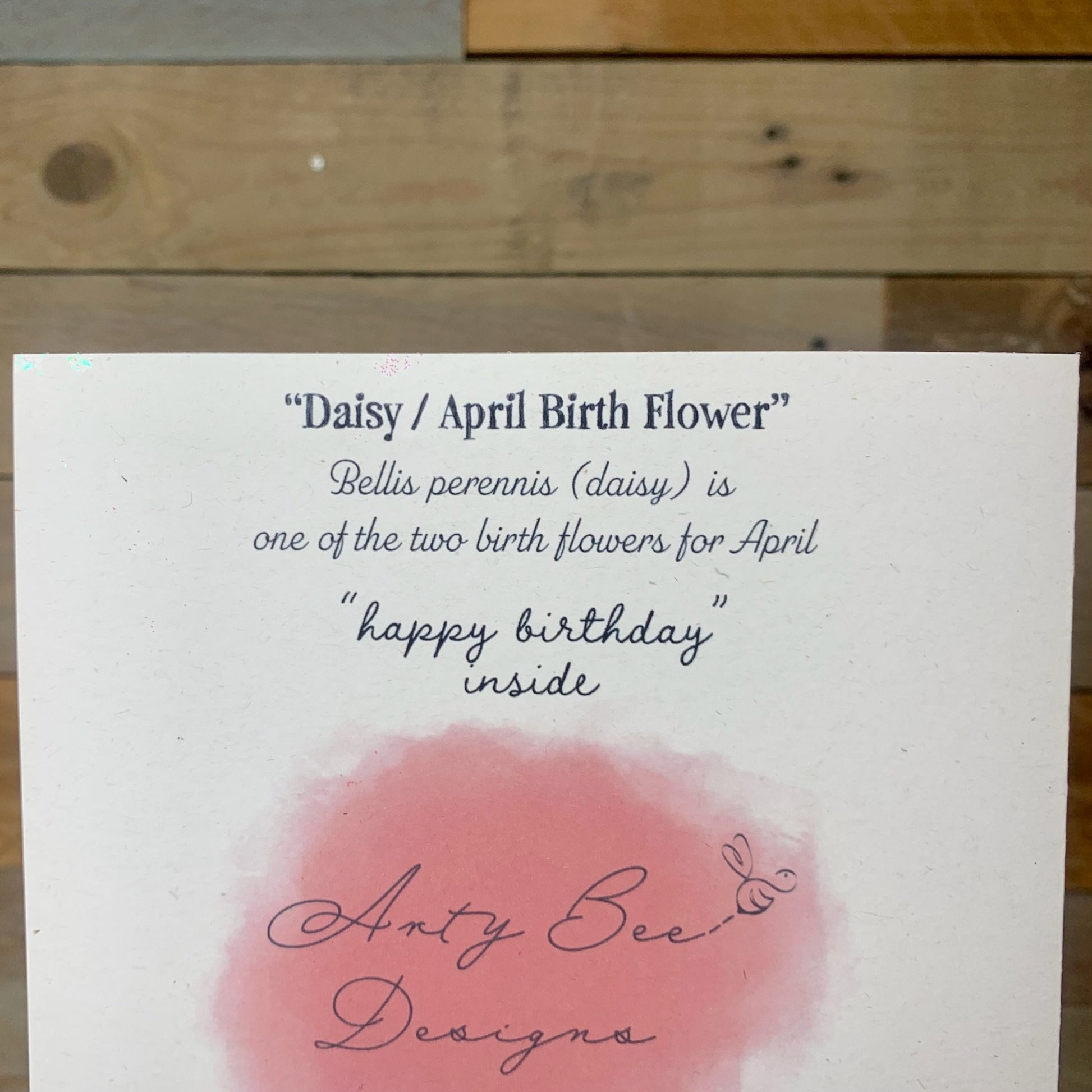 April / Daisy Birth Flower Card - Arty Bee Designs 