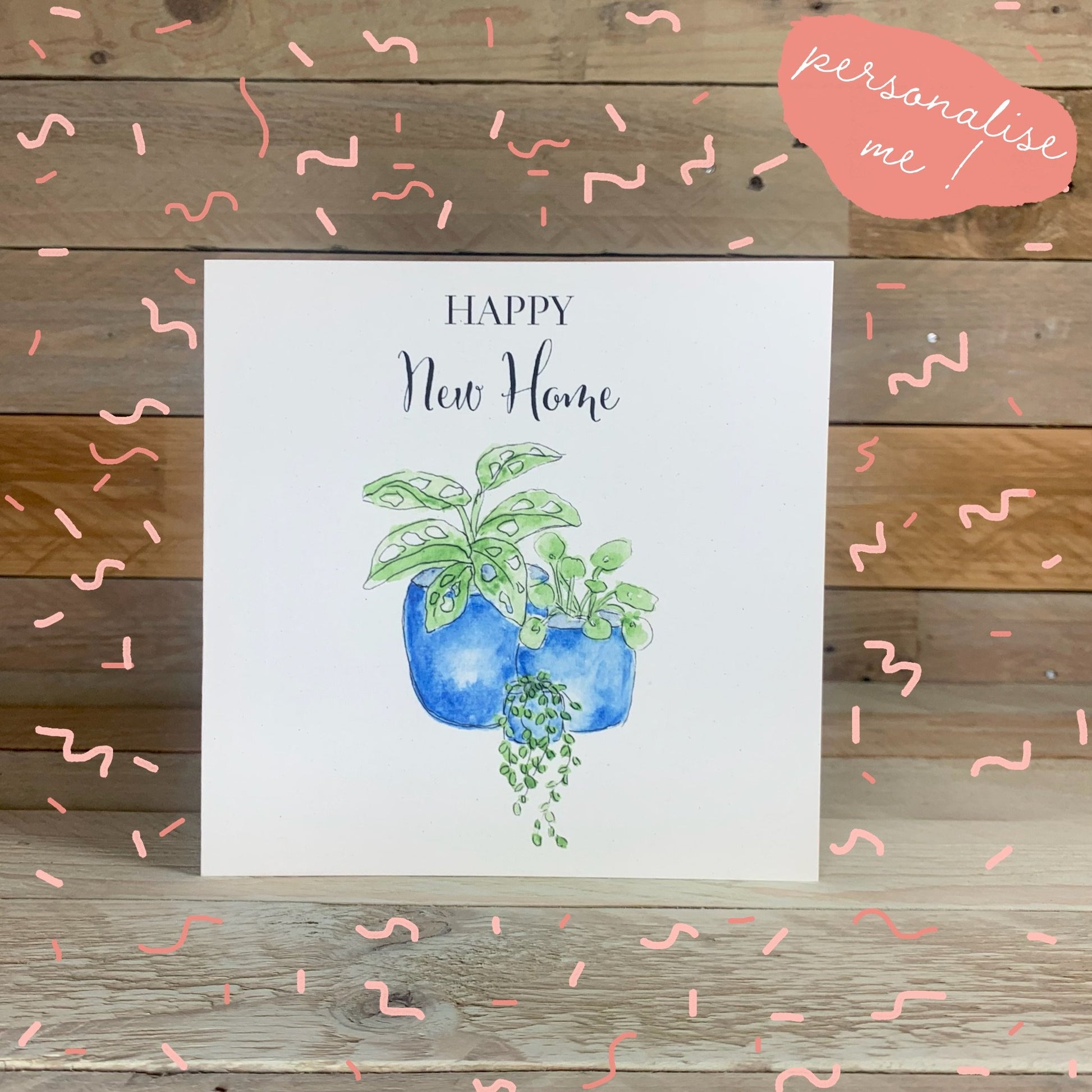 New Home House Plants Card - Arty Bee Designs 