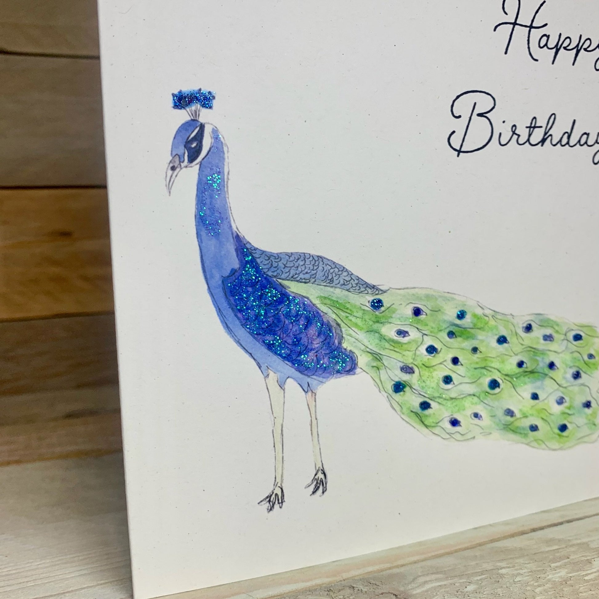 Penelope the Peacock Birthday Card - Arty Bee Designs 