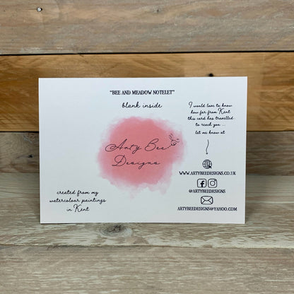 Bee and Meadow Notelet - Arty Bee Designs 