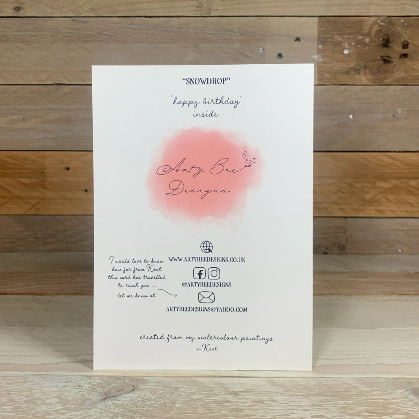 Snowdrop Birthday Card - Arty Bee Designs 