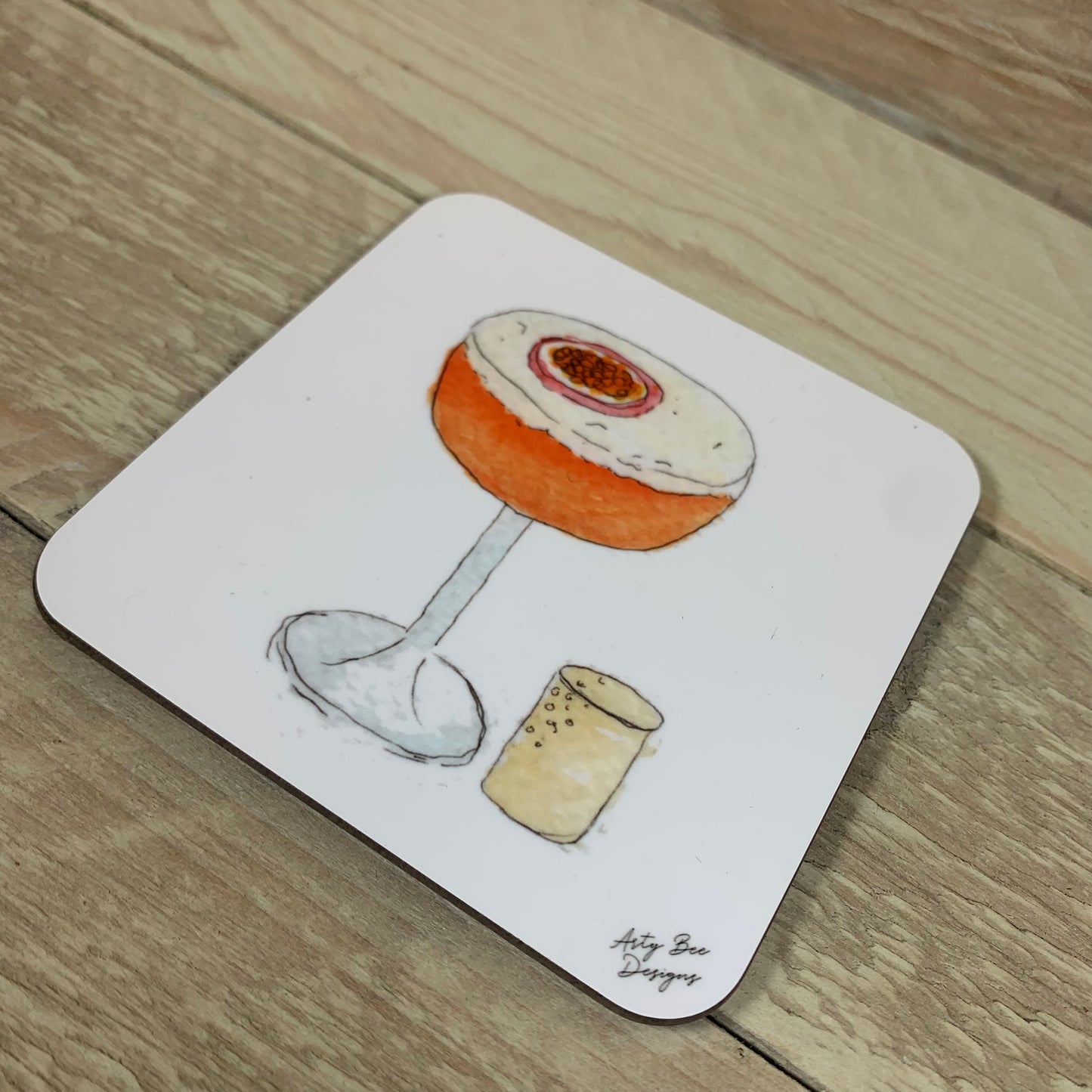 Passionfruit Martini Coaster - Arty Bee Designs 