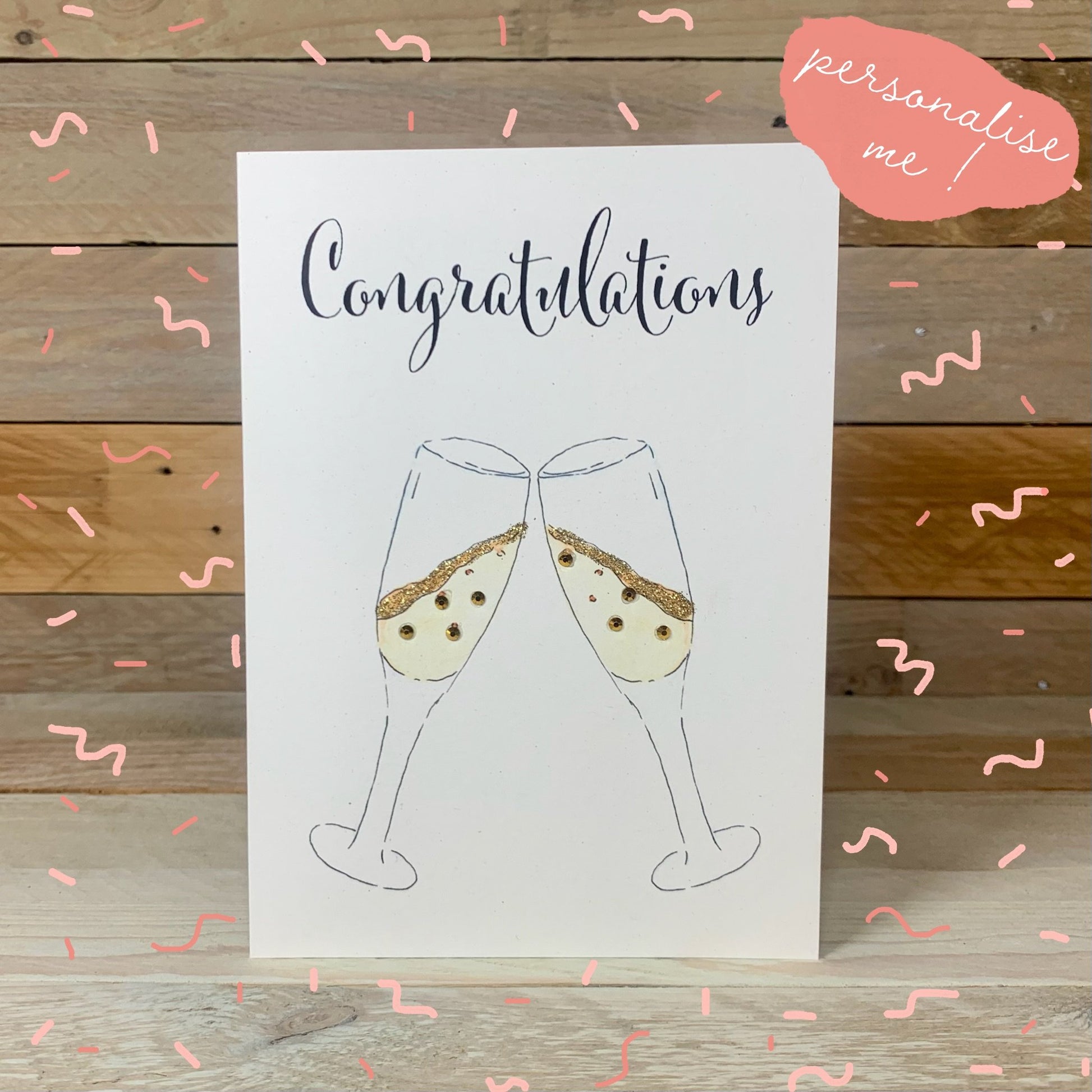 Congratulations Champagne Card - Arty Bee Designs 