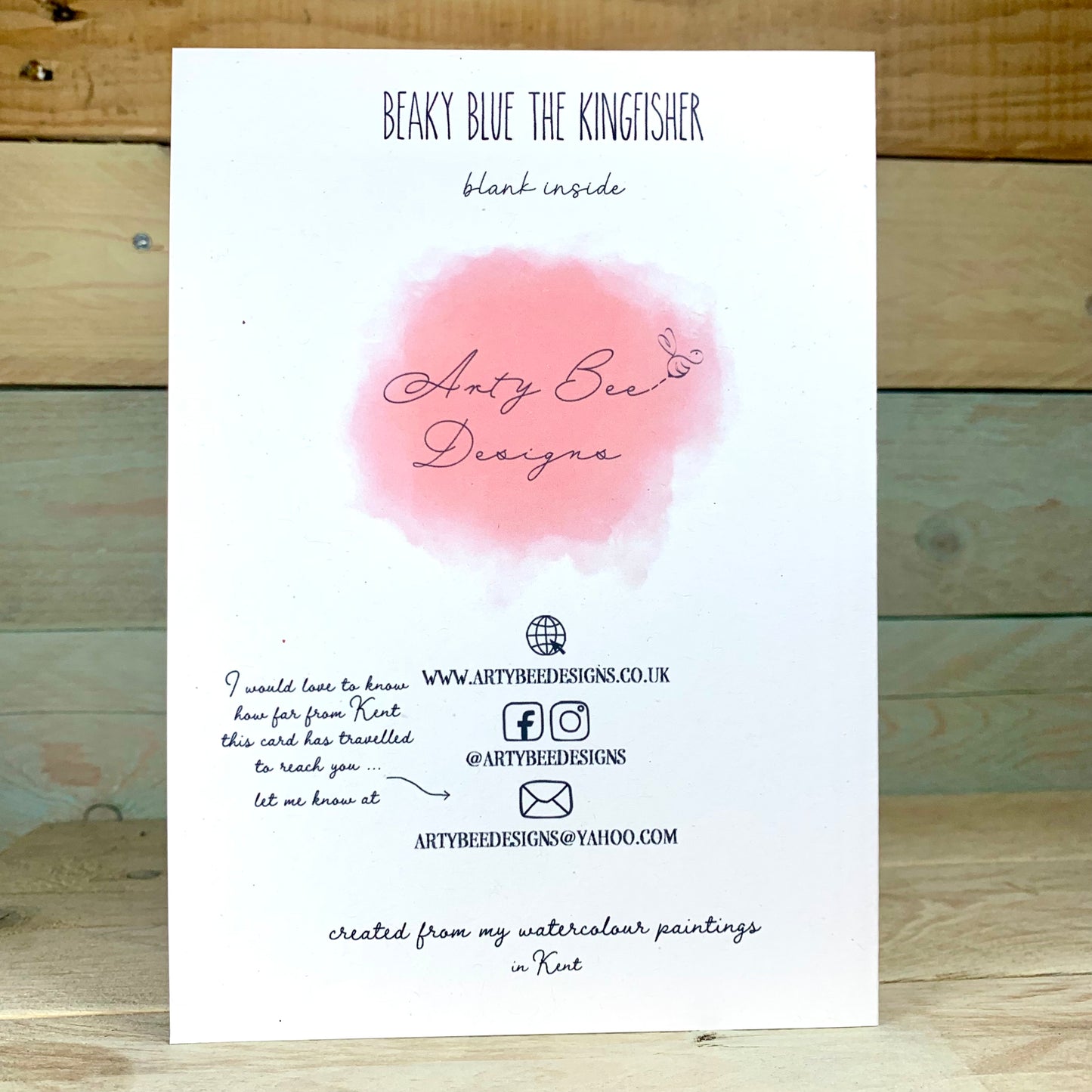 Beaky Blue The Kingfisher Blank Card