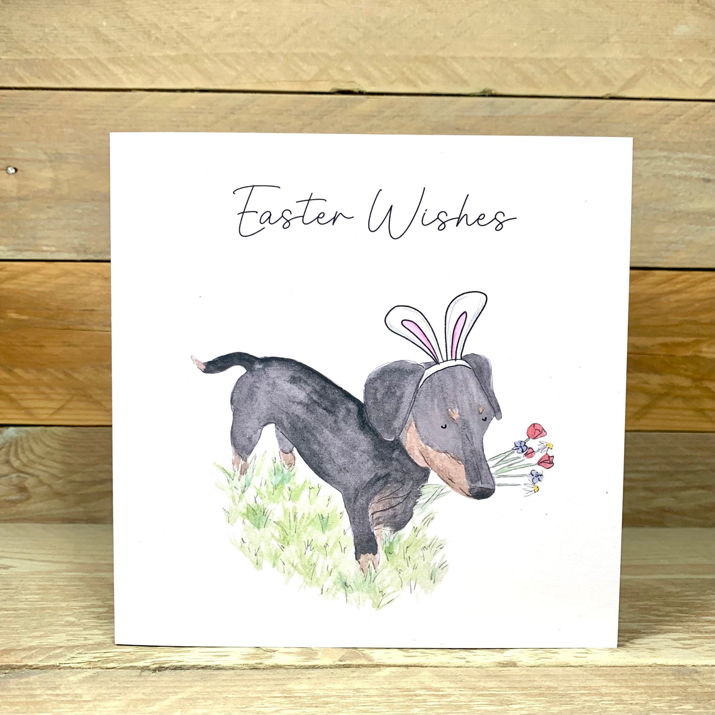 Winston The Hoppy Sausage Dog Easter Card