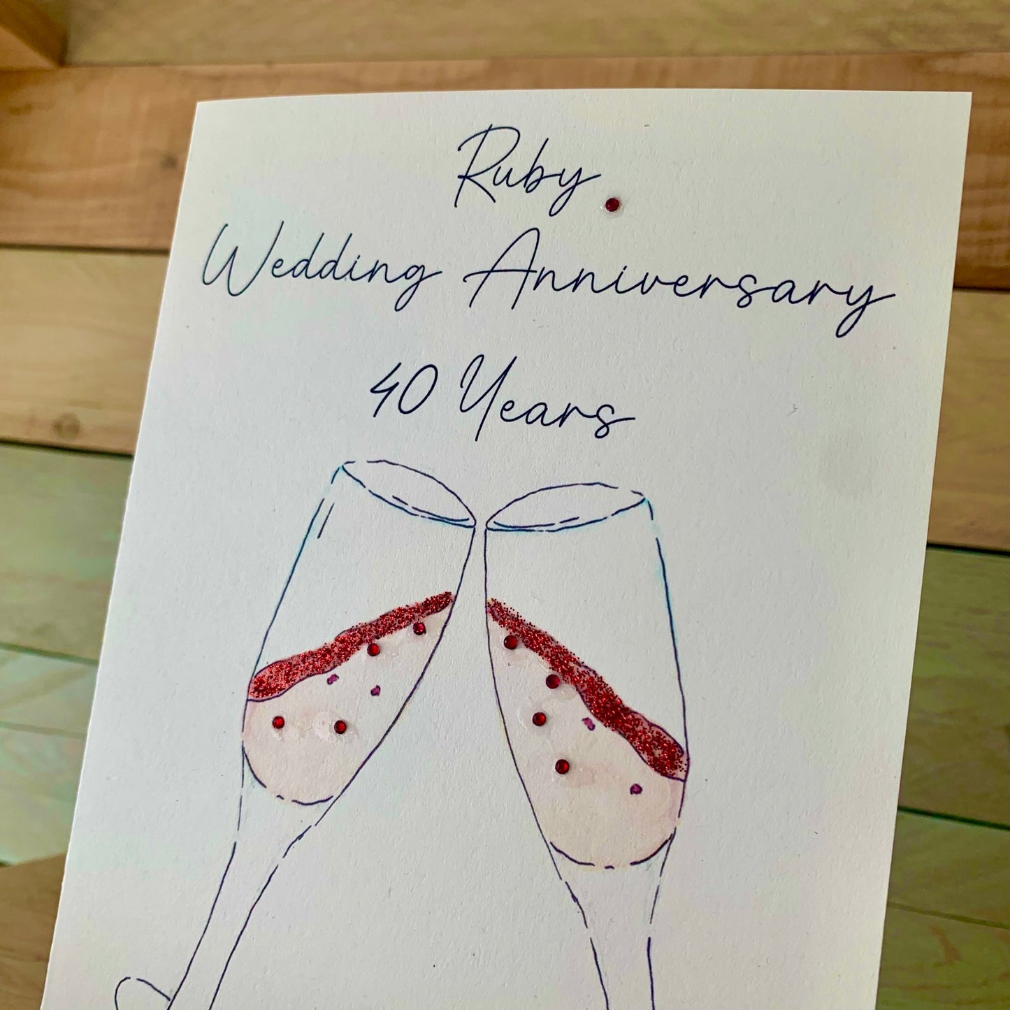 Ruby Anniversary Champagne Card