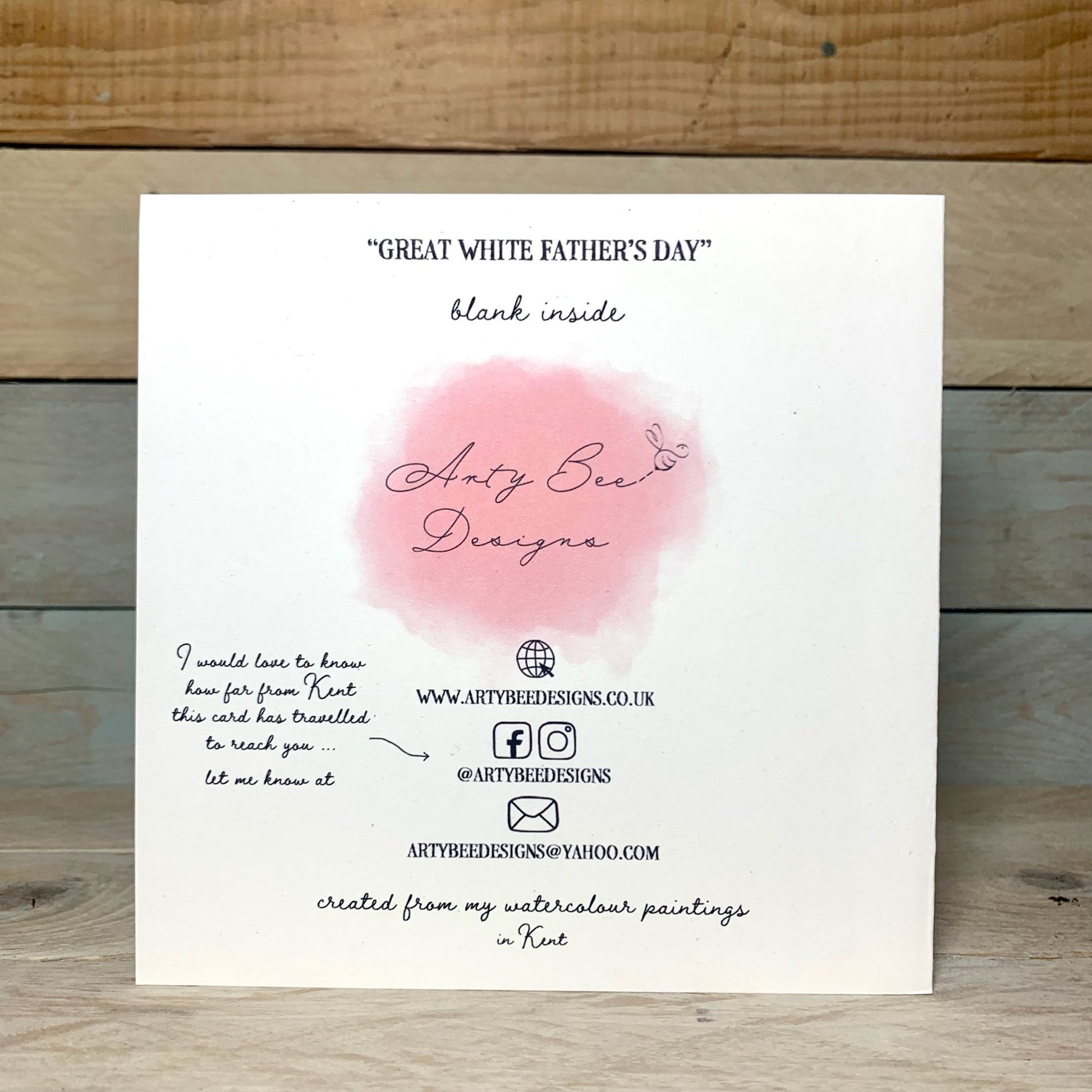 Great White Father's Day Card - Arty Bee Designs 