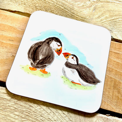 Couple of Puffins Coaster