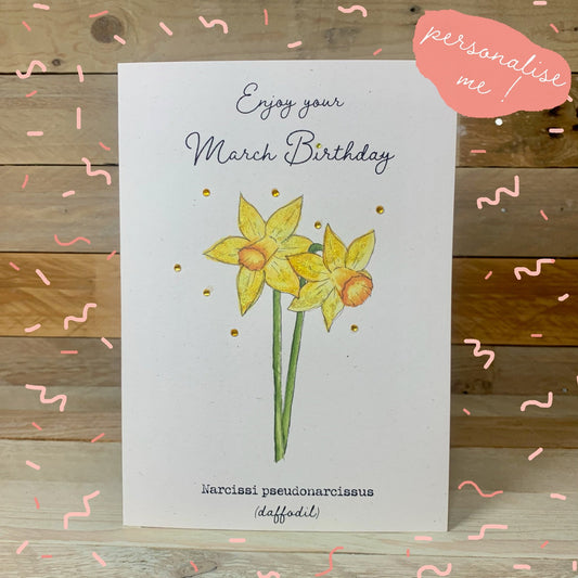 March / Daffodil Birth Flower Card - Arty Bee Designs 