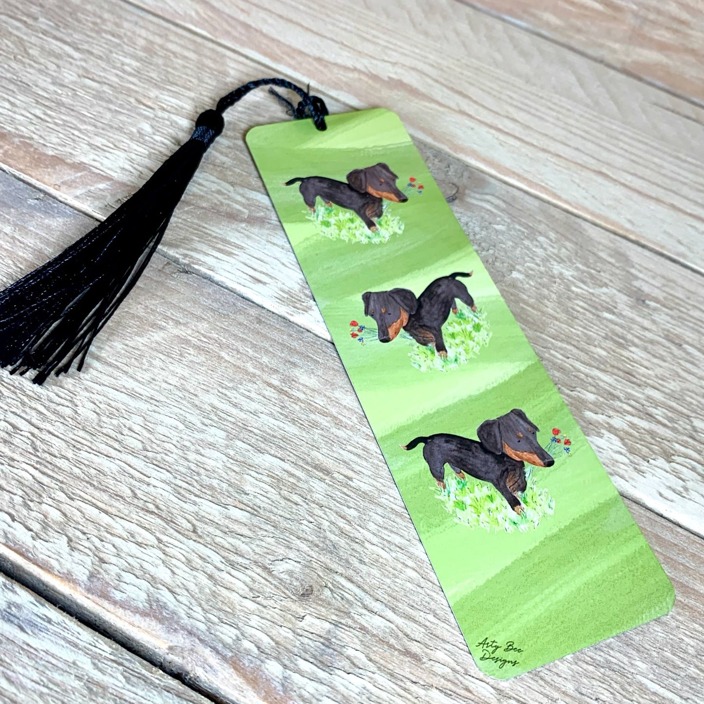 Sausage Dog Metal Bookmark With Tassel