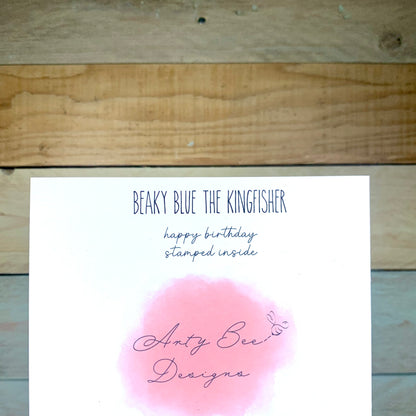 Beaky Blue The Kingfisher Birthday Card