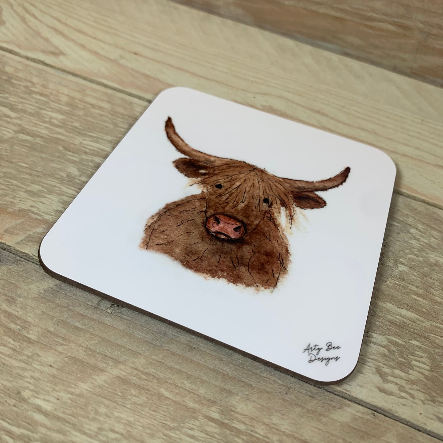 Highland Cow Coaster - Arty Bee Designs 
