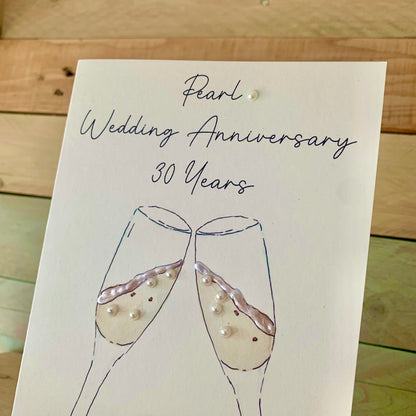 Pearl Anniversary Champagne Card