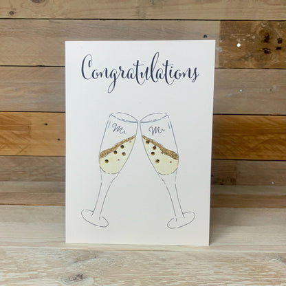 Congratulations Wedding Glasses Card - Arty Bee Designs 