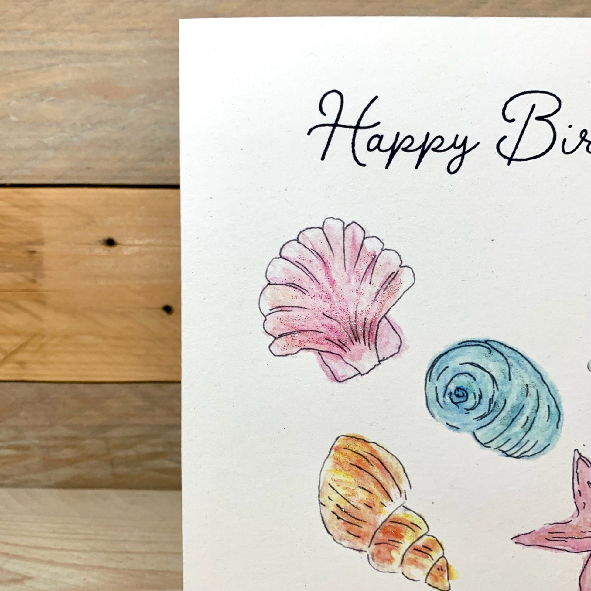 Seashore Treasure Birthday Card - Arty Bee Designs 