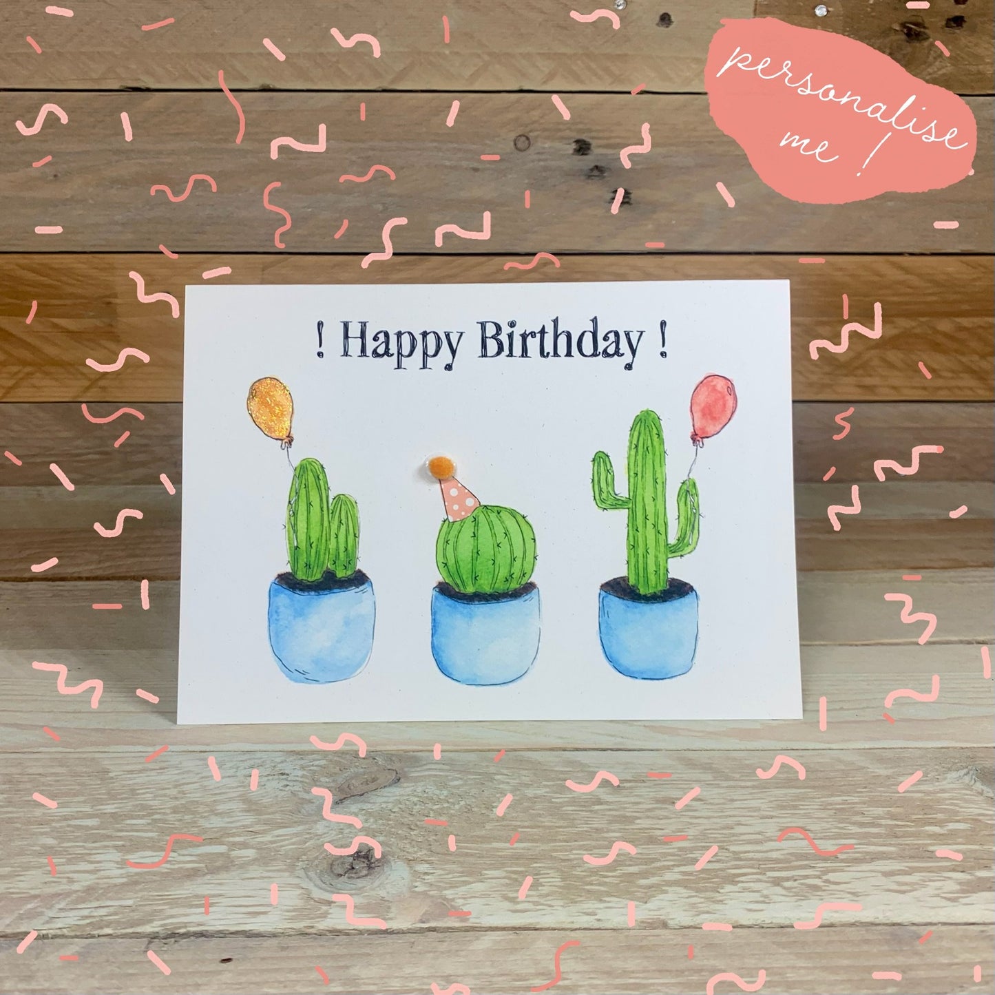 Cacti Party Birthday Card - Arty Bee Designs 