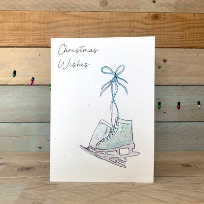 Ice Skates Christmas Card
