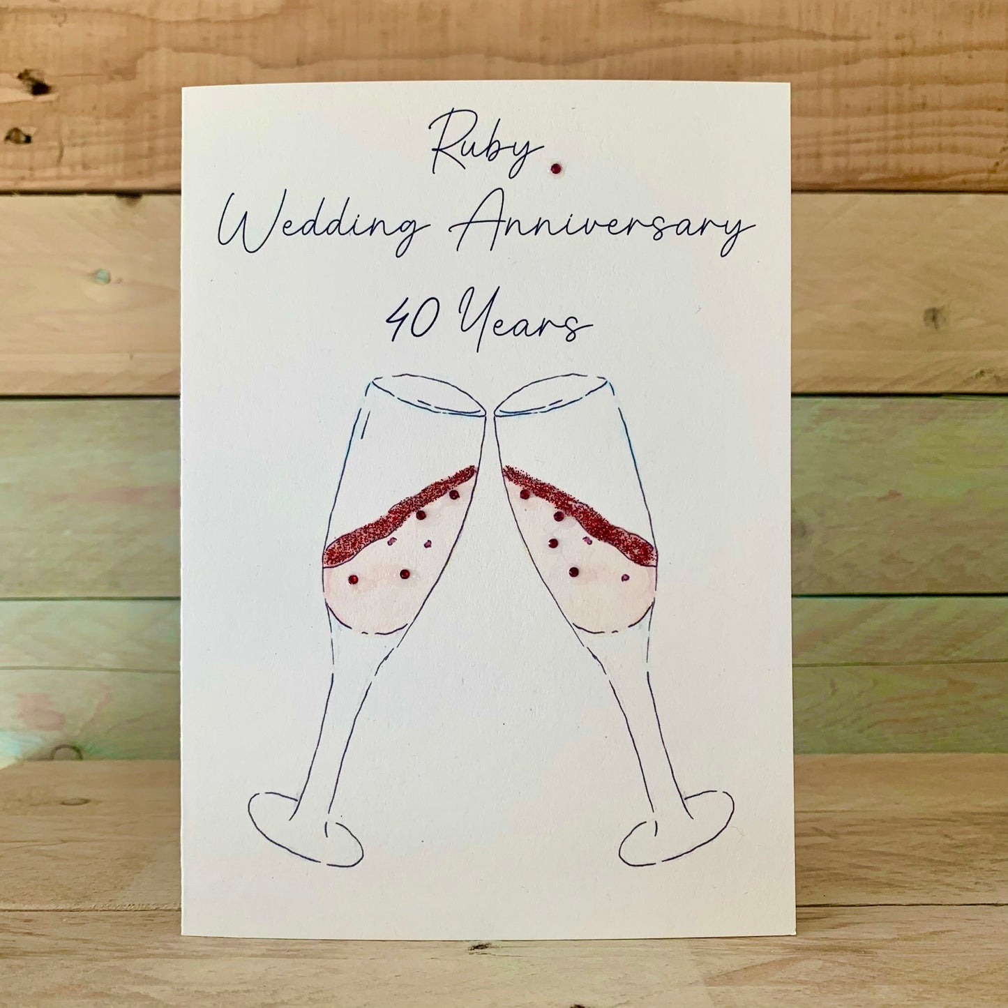 Ruby Anniversary Champagne Card