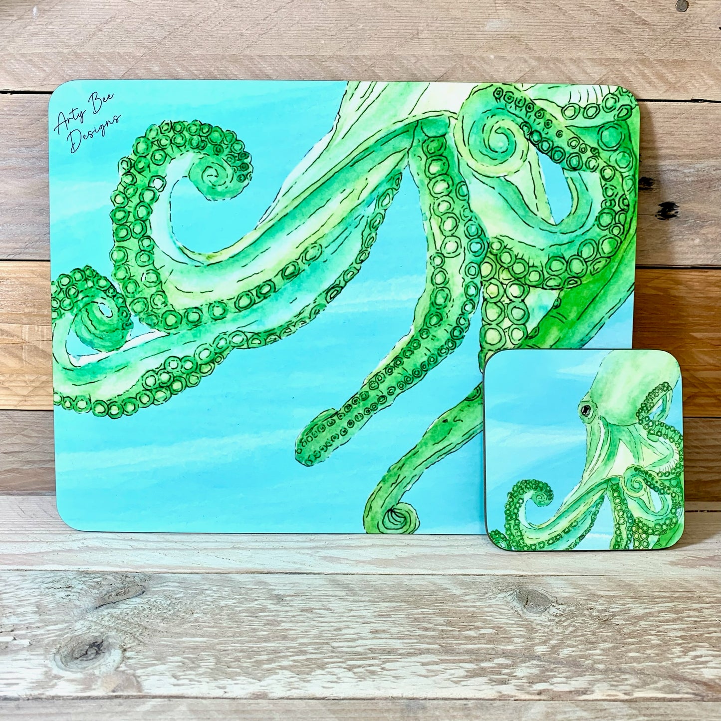 Octopus Coaster and Placemat Set