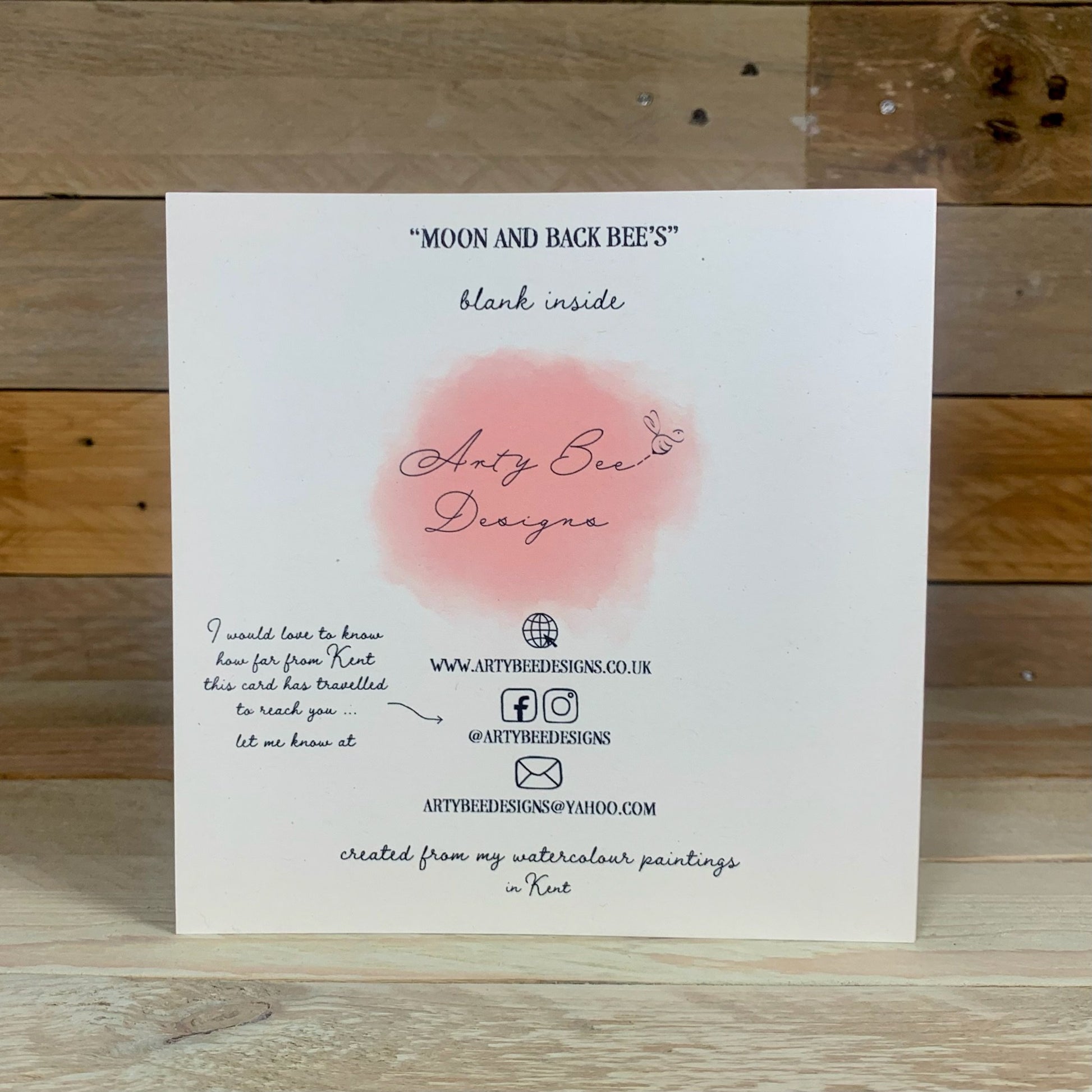 Moon And Back Bee's Anniversary Card - Arty Bee Designs 
