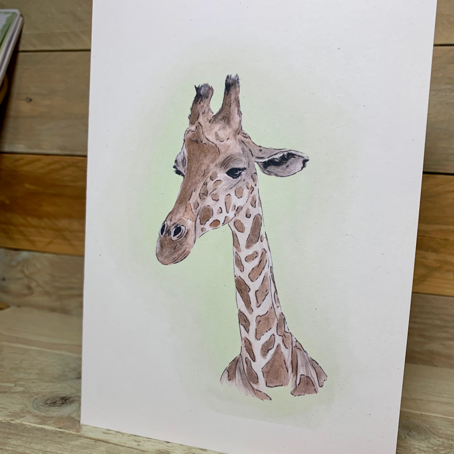 Three Metre Peter The Giraffe Blank Card