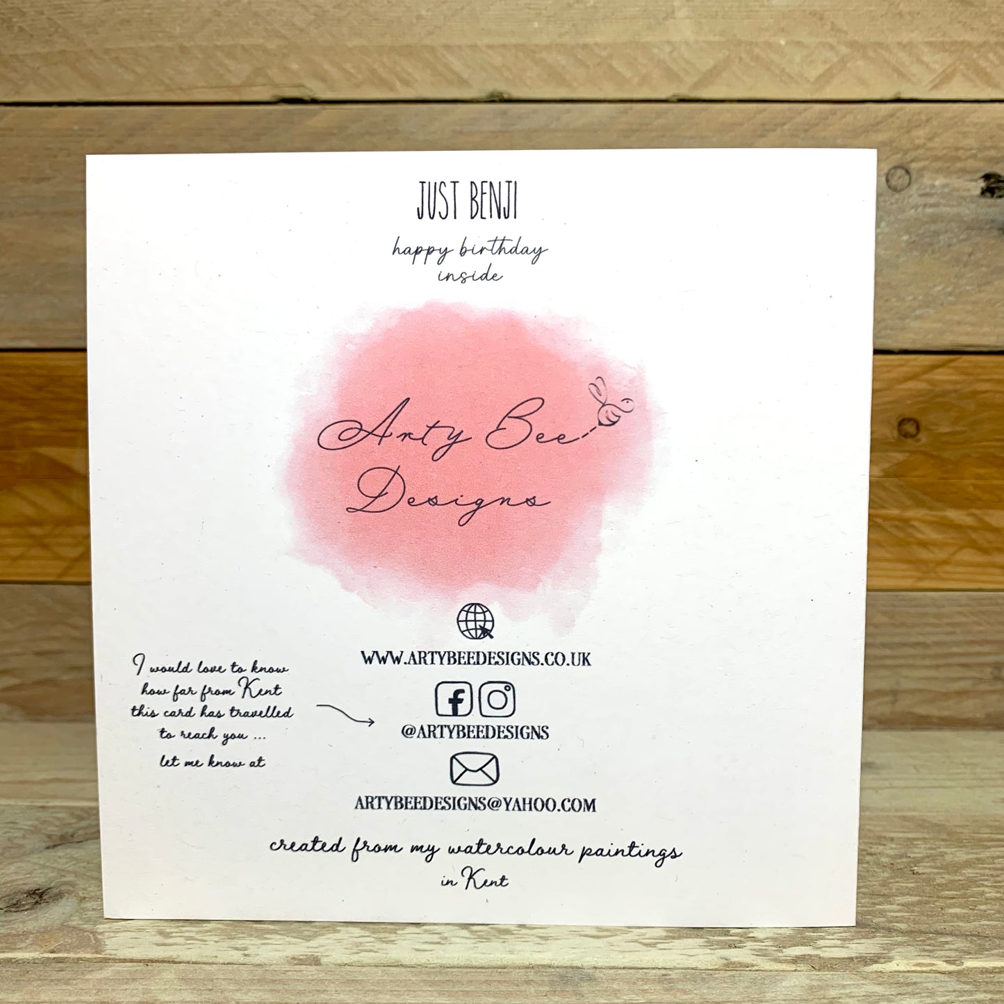 Just Benji Bunny Birthday Card