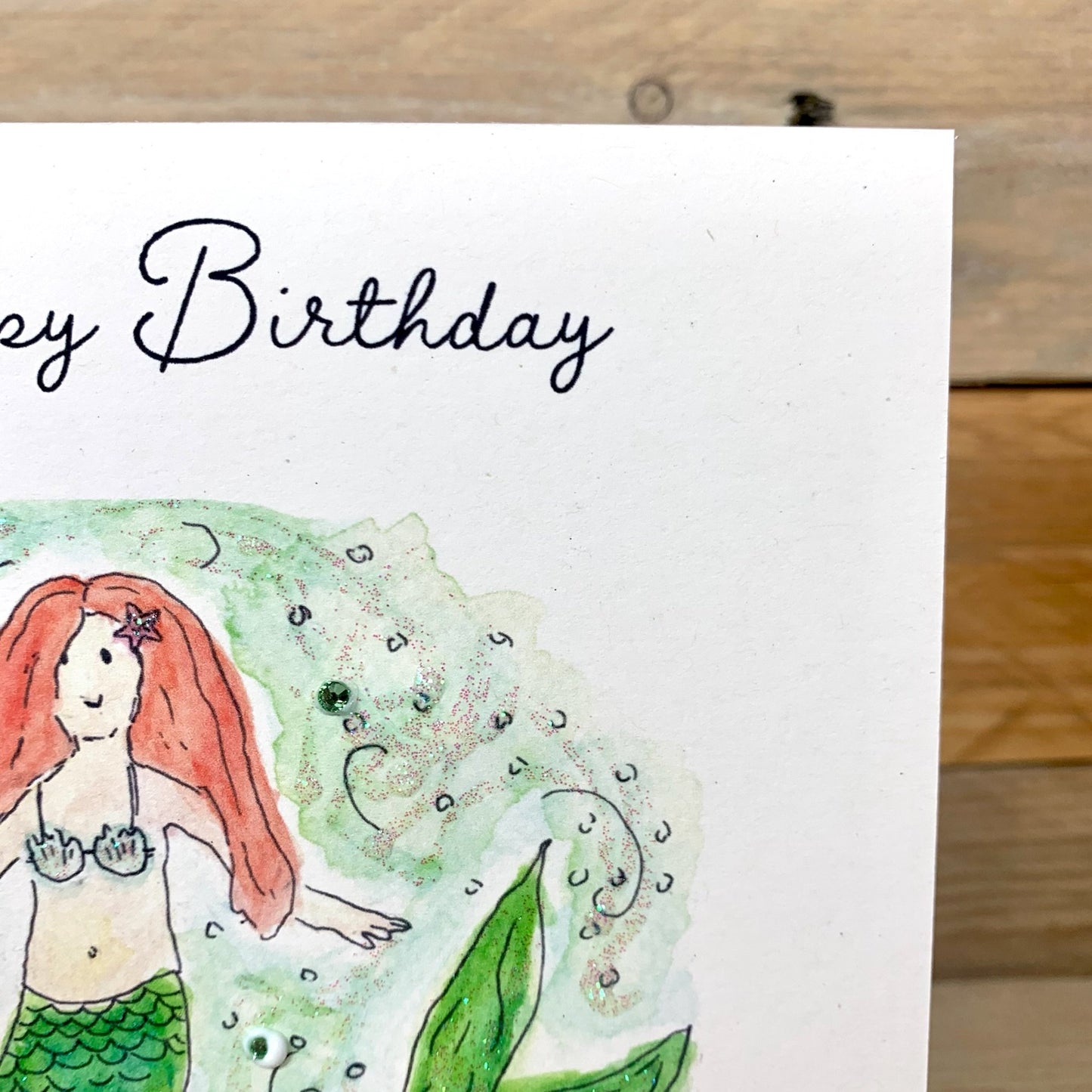 Maia the Mermaid Birthday Card - Arty Bee Designs 