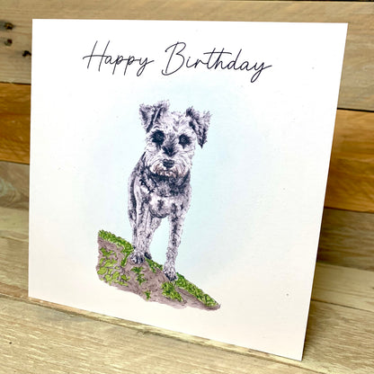 Hetti the Schnauzer Birthday Card