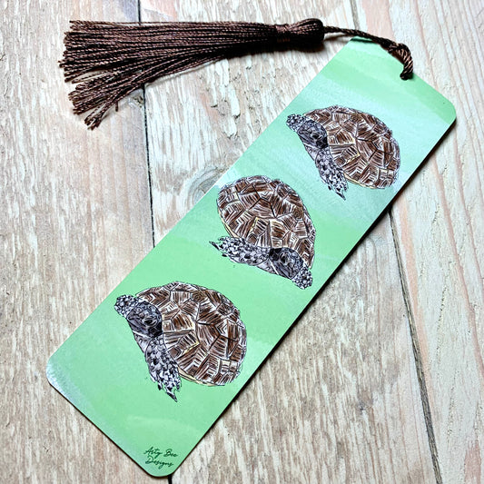 Tina the Tortoise Metal Bookmark With Tassel