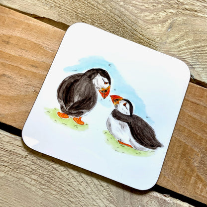 Couple of Puffins Coaster