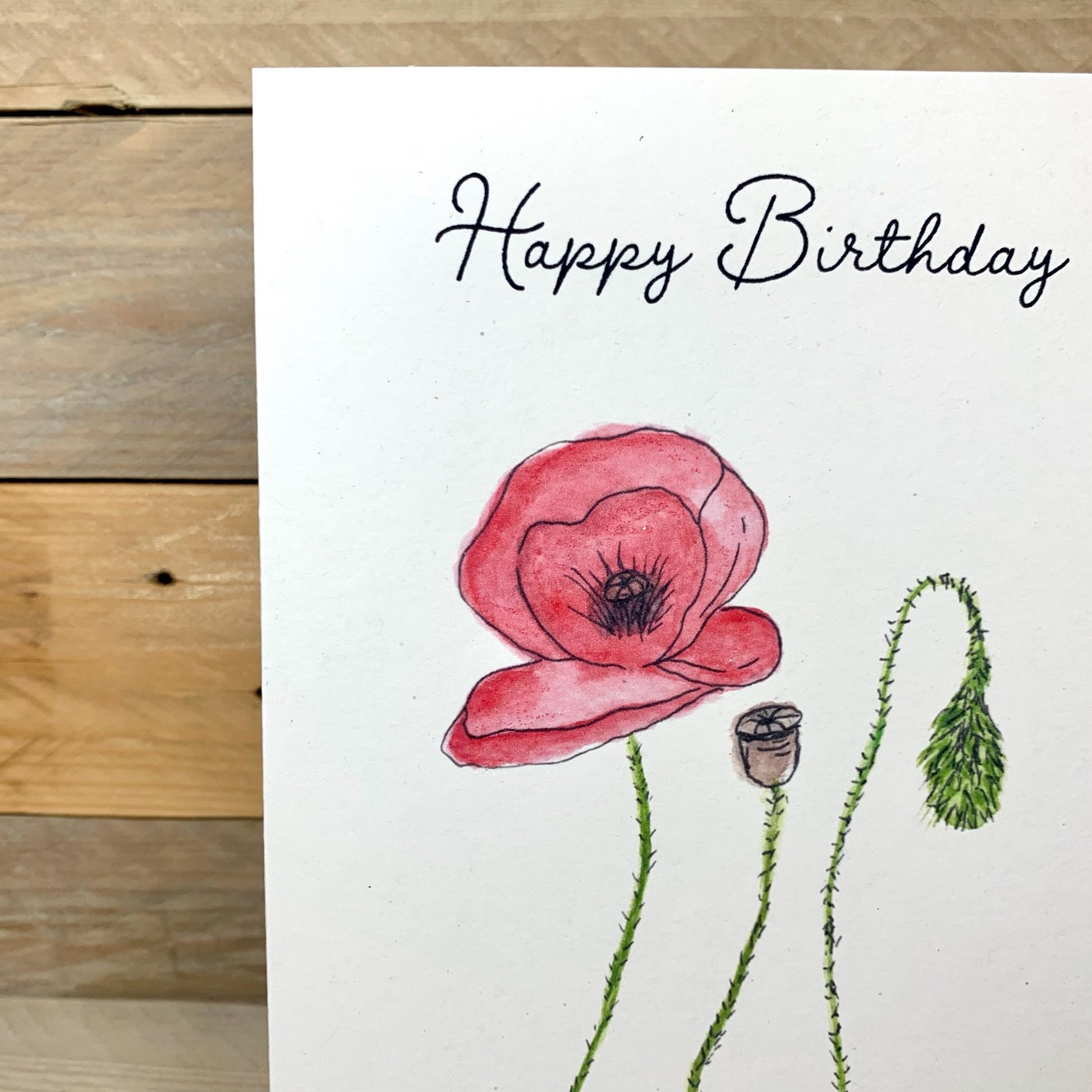Poppy Birthday Card - Arty Bee Designs 