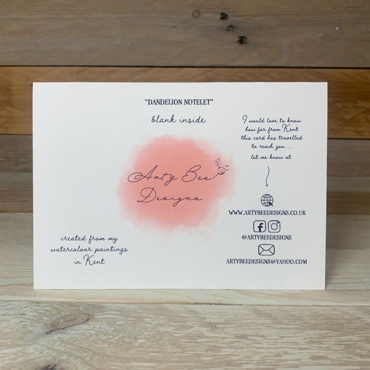 Dandelion Notelet / Pack of Notelets Card - Arty Bee Designs 