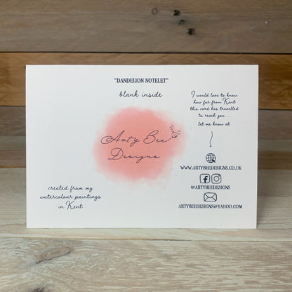 Dandelion Notelet / Pack of Notelets Card - Arty Bee Designs 