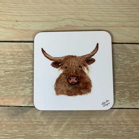 Highland Cow Coaster - Arty Bee Designs 