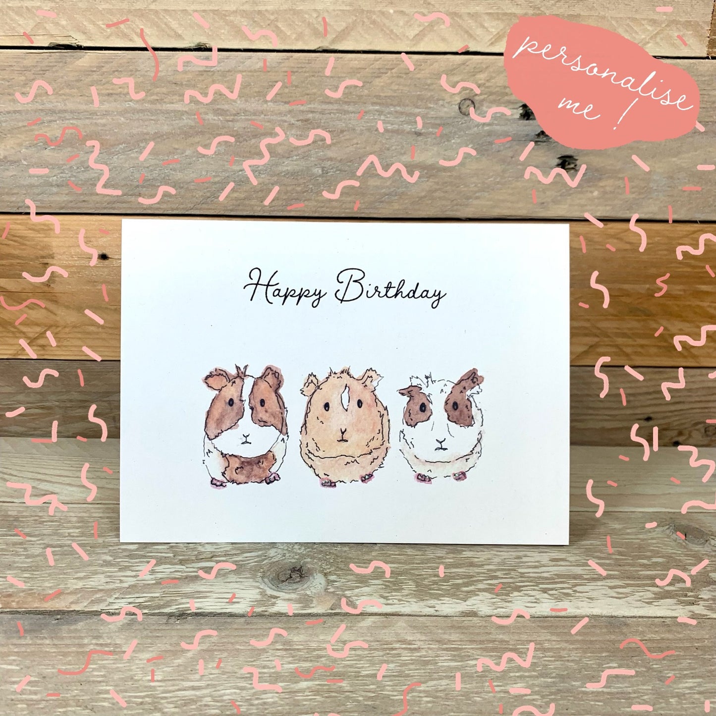 Tom, Dick and Harry, The Guinea Pigs Birthday Card - Arty Bee Designs 