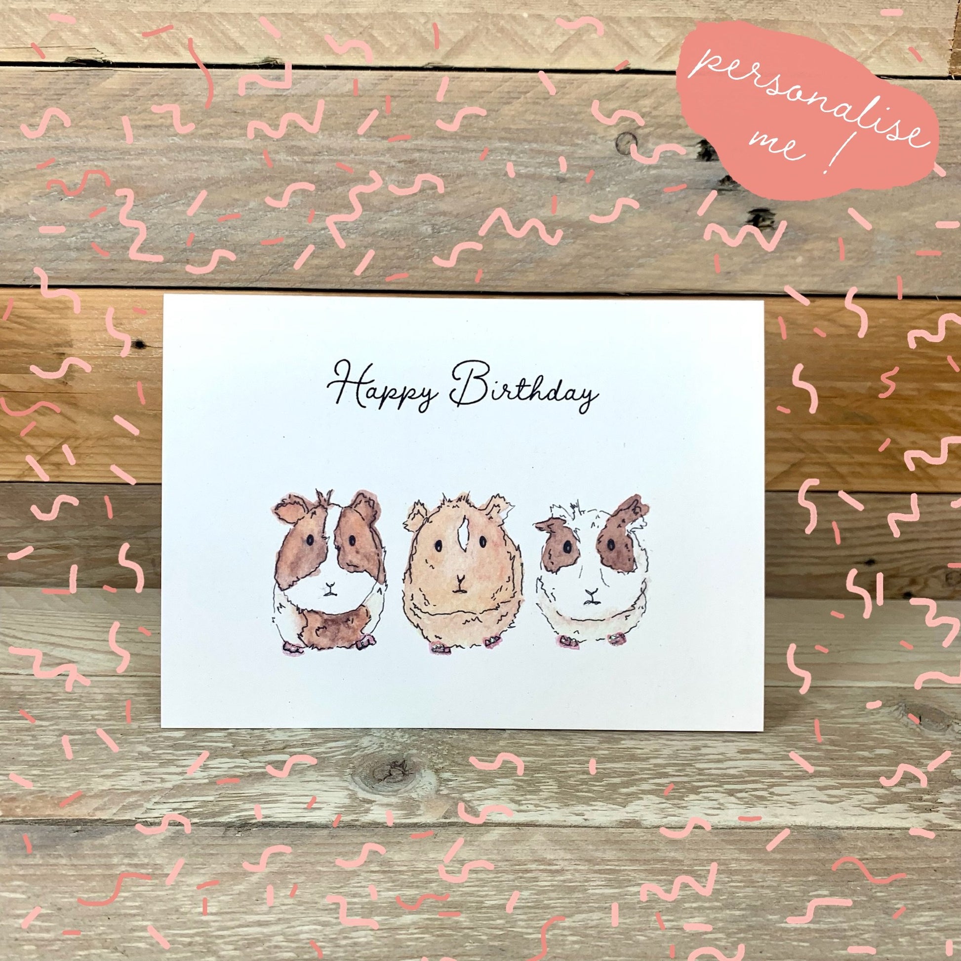 Tom, Dick and Harry, The Guinea Pigs Birthday Card - Arty Bee Designs 