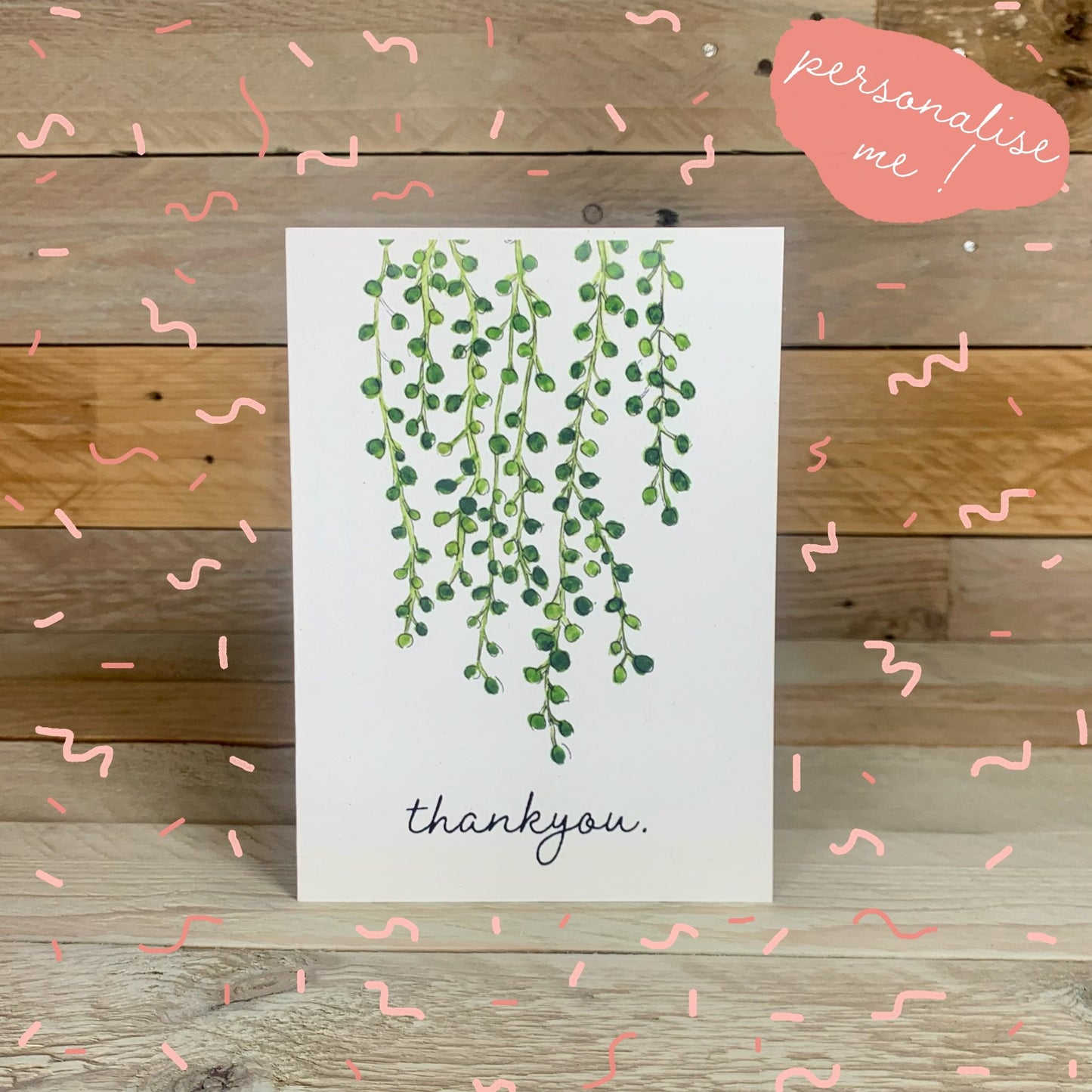 String of Pearls Thankyou Notelet - Arty Bee Designs 