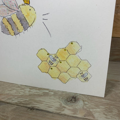 Queen Bee Birthday Card - Arty Bee Designs 